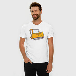Футболка slim-fit Котик лежит на ноутбуке, цвет: белый — фото 2