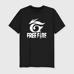 Футболка slim-fit Free Fire - белый лого, цвет: черный