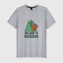 Футболка slim-fit Welcome - Russia, цвет: меланж