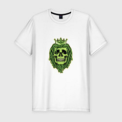 Мужская slim-футболка Green Skull