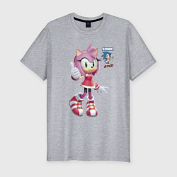 Мужская slim-футболка Sonic Amy Rose Video game
