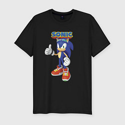 Мужская slim-футболка Sonic Hedgehog Video game!