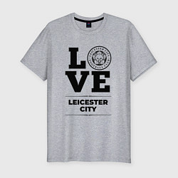 Футболка slim-fit Leicester City Love Классика, цвет: меланж