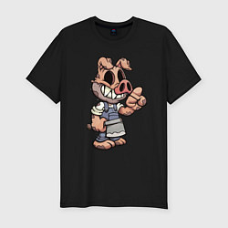 Футболка slim-fit Мясник кабан Pig Dude, цвет: черный