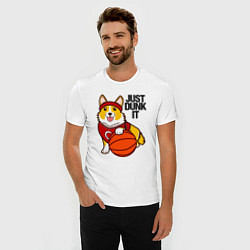 Футболка slim-fit JUST DUNK IT корги, цвет: белый — фото 2