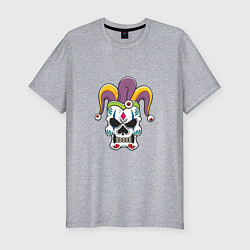 Футболка slim-fit Skull Joker, цвет: меланж