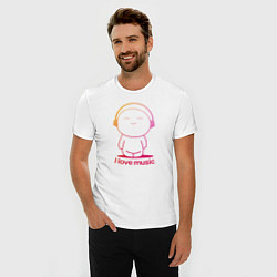 Футболка slim-fit I love music цветная, цвет: белый — фото 2