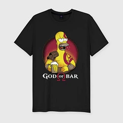 Футболка slim-fit Homer god of bar, цвет: черный