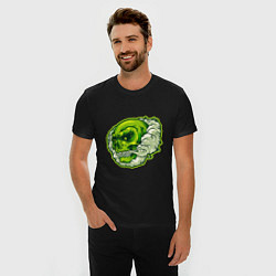 Футболка slim-fit Зелёный черепок, цвет: черный — фото 2