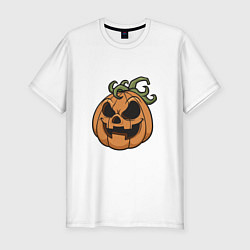 Мужская slim-футболка Улыбка Хэллоуина