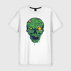 Мужская slim-футболка Зелёный зомби