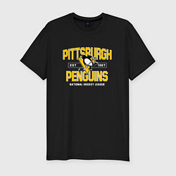 Футболка slim-fit Pittsburgh Penguins Питтсбург Пингвинз, цвет: черный