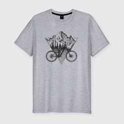 Мужская slim-футболка Downhill ride bike
