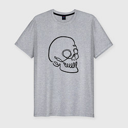 Мужская slim-футболка Череп Лайн Арт Skull Line Art