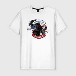 Футболка slim-fit Американский орел USA, цвет: белый