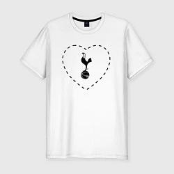 Футболка slim-fit Лого Tottenham в сердечке, цвет: белый