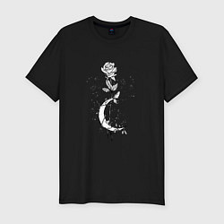 Мужская slim-футболка Луна и Роза Moon and Rose