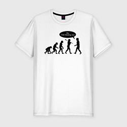 Мужская slim-футболка Хватит ходить за мной эволюция