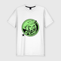 Мужская slim-футболка Gagarin in green