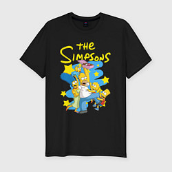 Мужская slim-футболка The SimpsonsСемейка Симпсонов