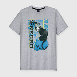 Футболка slim-fit Футболка с изображением черепа кошки, цвет: меланж