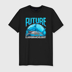 Мужская slim-футболка Будущий специалист по акулам