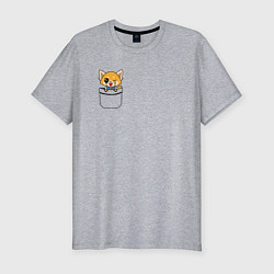 Футболка slim-fit Рэцуко в кармане Aggretsuko, цвет: меланж