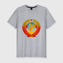 Футболка slim-fit Герб ссср без фона, цвет: меланж