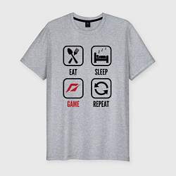 Мужская slim-футболка Eat Sleep Need for Speed Repeat