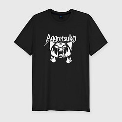 Футболка slim-fit Рэцуко арт Aggretsuko, цвет: черный