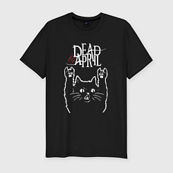 Мужская slim-футболка Dead by April Рок кот