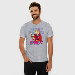 Футболка slim-fit Japanese Akita Inu, цвет: меланж — фото 2