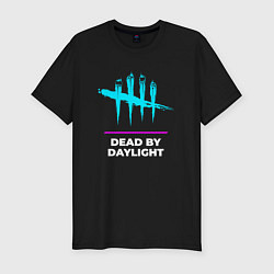 Футболка slim-fit Символ Dead by Daylight в неоновых цветах, цвет: черный