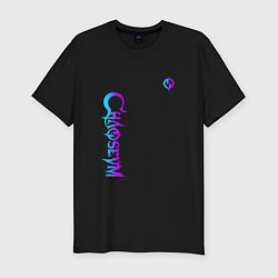 Мужская slim-футболка Chaoseum Neon logo