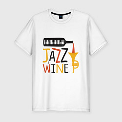 Мужская slim-футболка Jazz & Wine