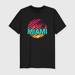Мужская slim-футболка Майами Флорида
