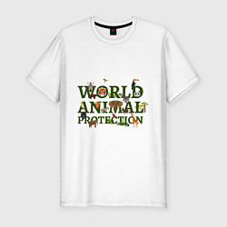 Футболка slim-fit WORLD ANIMAL PROTECTION, цвет: белый