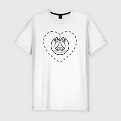 Мужская slim-футболка Лого PSG в сердечке