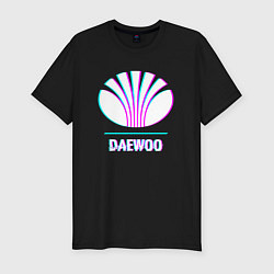Мужская slim-футболка Значок Daewoo в стиле Glitch