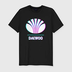 Мужская slim-футболка Значок Daewoo в стиле Glitch
