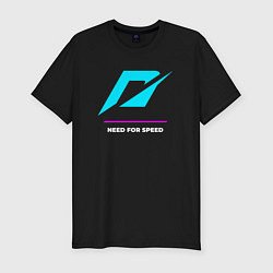 Мужская slim-футболка Символ Need for Speed в неоновых цветах