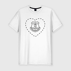 Футболка slim-fit Лого Everton в сердечке, цвет: белый