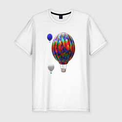 Мужская slim-футболка 3d aerostats colorful