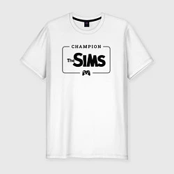 Мужская slim-футболка The Sims Gaming Champion: рамка с лого и джойстико