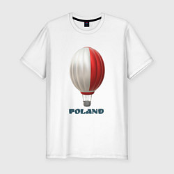 Мужская slim-футболка 3d aerostat Polish flag