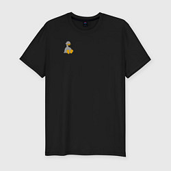 Мужская slim-футболка Два весёлых гуся СЕРЫЙ mini