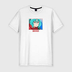 Футболка slim-fit Sad Tomoe Tsuki ga Michibiku Isekai Douchuu, цвет: белый