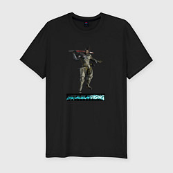 Мужская slim-футболка Samuel Rodrigues cyborg mercenary