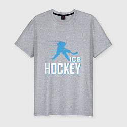 Мужская slim-футболка Хоккей Силуэт спортсмена