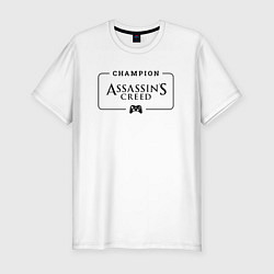 Футболка slim-fit Assassins Creed Gaming Champion: рамка с лого и дж, цвет: белый